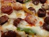 Pizza poivron merguez chorizo