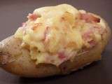 Pommes de terre farcies lardons bacon gouda