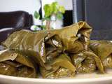 Dolmades – feuilles de vigne farcies (sans viande)