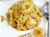 Fideo pesto et crevettes(Grill All-Clad)