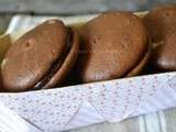 Whoopies tout chocolat, ganache chocolat cannelle