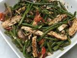 Haricots vert en salade au poulet, sauce moutarde à l'ancienne