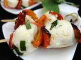 Brochettes tomates - mozzarella aux herbes