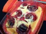 Clafoutis aux prunes, menthe et citronelle