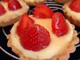 Tartelettes aux fraises, crème pâtissière au basilic