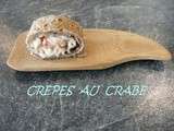 Petites crêpes fourrées au crabe