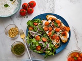 Bruschetta Burrata et tomates cerises confites