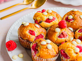 Muffins aux framboises et chocolat blanc