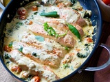 Saumon à la toscane (crème épinards)