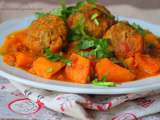 Tajine d’aubergine potiron & boulettes de boeuf