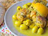 Tajine de poulet au citron confit et olives