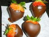 Fraises enrobees de chocolat