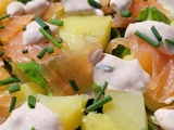 Salade de pommes de terre et saumon fumé