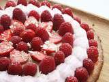 Tarte fraise-framboise et chocolat blanc