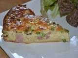 Quiche sans pâte jambon et petits pois