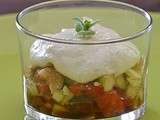 Verrine de mascarpone au parmesan et ses petits légumes