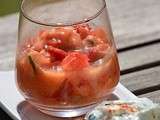 Verrine tartare saumon frais au poivron