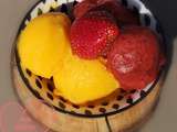 Sorbets printaniers fraise basilic et mangue