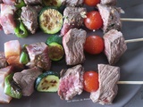 Brochettes de bœuf et légumes