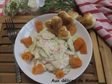 Concombre à la ricotta aux tomates séchées et truite fumée