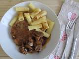 Côtes de porc aux champignons et tomates séchées au vin rouge