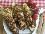 Courgettes blanches farcies au boulgour, tomates séchées et chèvre frais à l'Extra Fryer ou au four