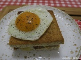 Croque madame aux légumes grillés et mozzarella