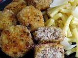 Croquettes de veau panées aux champignons et emmental