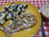 Escalope de veau aux champignons, à la crème de camembert