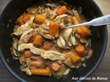 Fricassée de poulet aux carottes et champignons