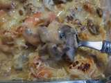 Gratin de crevettes aux champignons