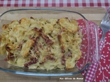 Gratin de pâtes à la cancoillotte et lardons