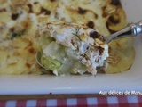 Gratin de poireaux au saumon et Saint-Albray