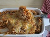 Gratin de riz à la sauce bolognaise