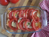 Gratin de tomates aux deux fromages, sur pain de mie