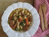 Haricots coco au chorizo, courgettes et poivron, avec m. Cuisine ou pas