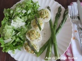 Œufs mimosa aux asperges et poivre noir de Kampot