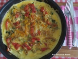 Omelette aux courgettes, poivrons et oignon -light