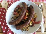 One pan de poivrons et merguez, au Air Fryer ou au four