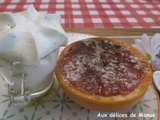 Pamplemousse caramélisé et chantilly à la vanille