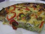 Quiche sans pâte courgette poivron et saumon -light