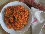 Riz aux poivrons, chorizo et pulpe de tomates au Cookéo ou pas