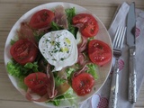 Salade au Serrano, tomates roses et burrata di bufflala