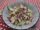 Salade d'endives aux tomates cerises, avocat et pomme, aux lardons