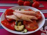 Truite au four et tomates, poivrons, courgette-light