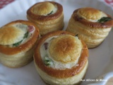 Vol au vent aux asperges vertes et blanches aux lardons et crème au fromage