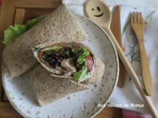 Wraps au saumon, concombre et tomate à la crème à l'aneth
