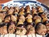 Brochettes d'agneau presto, figues et raisin