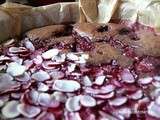 Fondant au chocolat, amandes et framboises