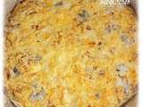 Quiche aux oignons, roquefort et viande